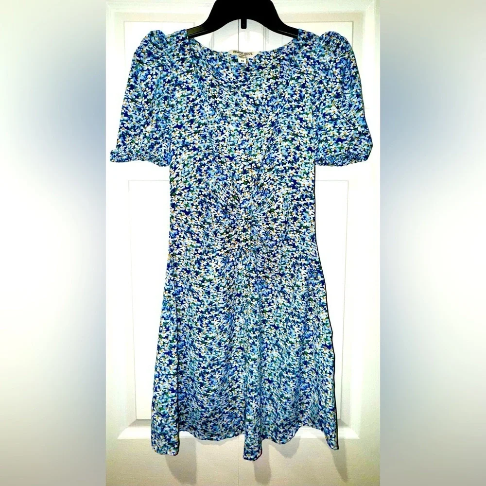 Brave Soul Blue/White ditsy Ginny Floral Button Dress Size XS EUC